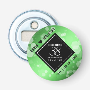 Elegant 38th Emerald Wedding Jubileum Button Flesopener