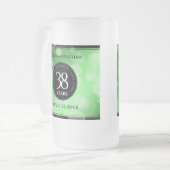 Elegant 38th Emerald Wedding Jubileum Matglas Bierpul (Voorkant links)