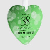 Elegant 38th Emerald Wedding Jubileum Ornament (voorkant)