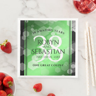 Elegant 38th Emerald Wedding Jubileum Servet