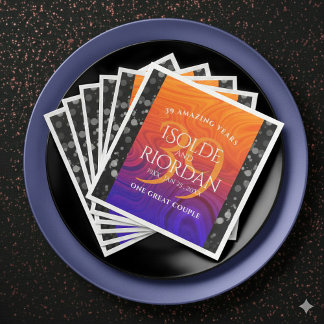 Elegant 39th Agate Wedding Anniversary Celebration Servet