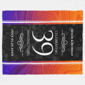 Elegant 39th Agate Wedding Jubileum Celebration Fleece Deken (Voorkant (Horizontaal))
