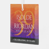 Elegant 39th Agate Wedding Jubileum Celebration Glas Ornament (Voorkant links)