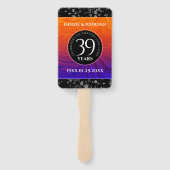 Elegant 39th Agate Wedding Jubileum Celebration Handwaaier (Achterkant)