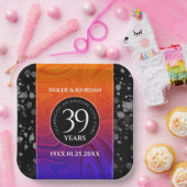 Elegant 39th Agate Wedding Jubileum Celebration Papieren Bordje (Feest)