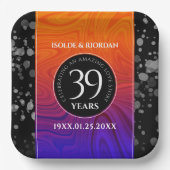 Elegant 39th Agate Wedding Jubileum Celebration Papieren Bordje (Voorkant)