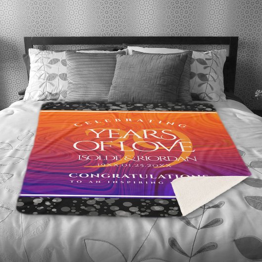 Elegant 39th Agate Wedding Jubileum Celebration Sherpa Deken