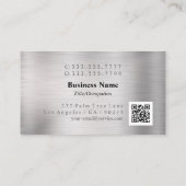 Elegant 3-D Monogram & de code van QR van de Naam  Visitekaartje (Achterkant)