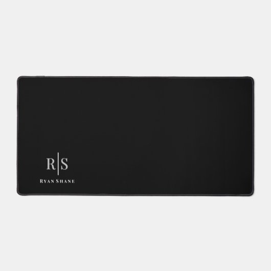 Élégant 3-D Monogramme & Nom sur Noir, Vs 2 (Recto)