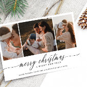 Elegant 3 Foto Collage familie Holiday Card Kaart