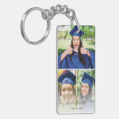 Elegant 3 Foto Monogram Custom Afstuderen 2025 Sleutelhanger (Voorkant Links)