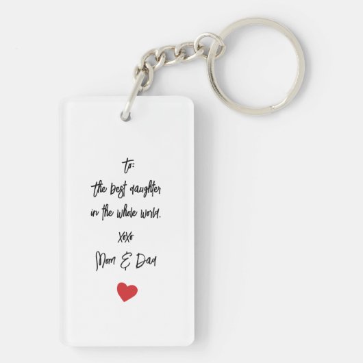 Elegant 3 foto Monogram Custom Afstuderen Keepsake Sleutelhanger (achterkant)