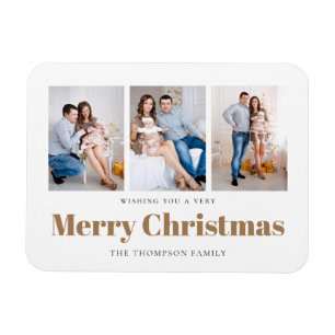 Elegant 3 Foto's Familie Zure Kerstmis Magneet