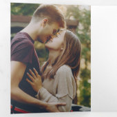 Elegant 3 Fotoscript Trouwen Sla de datum op Drieluik Aankondiging (Binnenzijde eerst)