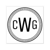 Elegant 3 Initiaal Monogram #1 rond Lijst #10 Zelfinktende Stempel (Design)