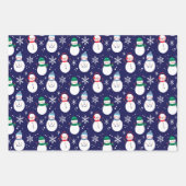 Elegant 3 Kerstman met de  Achtergrond van het Man Inpakpapier Vel (Voorkant 3)