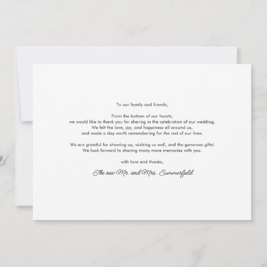 Élégant 3 Mariage photo Carte de remerciements (Dos)