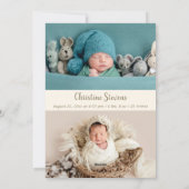 Élégant 3 Merci photo Faire-part de naissance (Dos)