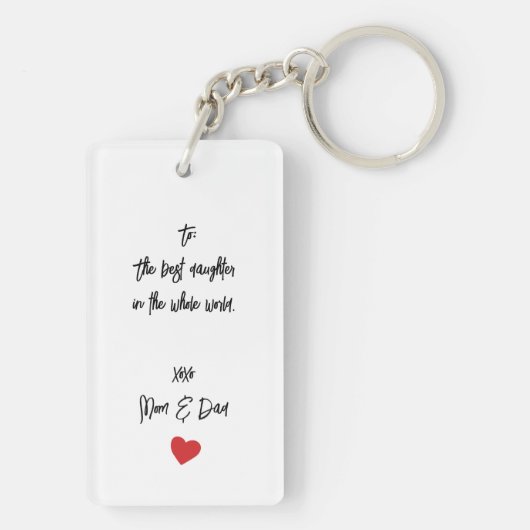 Elegant 3 Photo Collage Custom Afstuderen Keepsake Sleutelhanger (achterkant)