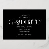 Élégant 3 Photo Graduation Foil Invitation (Verso)