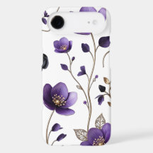 Elegant 3D Paars & Goud Bloemmotief