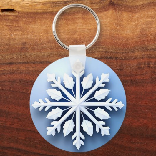 Elegant 3d sneeuwvlok ontwerp sleutelhanger (Achterkant)