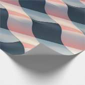 Elegant 3D Wave Pattern in Teal, Rose, and Cream Cadeaupapier (Hoek)