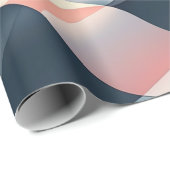 Elegant 3D Wave Pattern in Teal, Rose, and Cream Cadeaupapier (Rol Hoek)