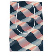 Elegant 3D Wave Pattern in Teal, Rose, and Cream Medium Cadeauzakje (Voorkant)