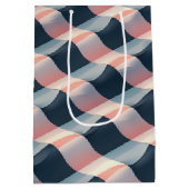 Elegant 3D Wave Pattern in Teal, Rose, and Cream Medium Cadeauzakje (Achterkant)