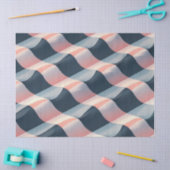 Elegant 3D Wave Pattern in Teal, Rose, and Cream Tissuepapier (Craft)