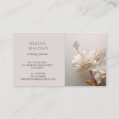 Elegant 3D White Gold Roses Visitekaartje (Achterkant)