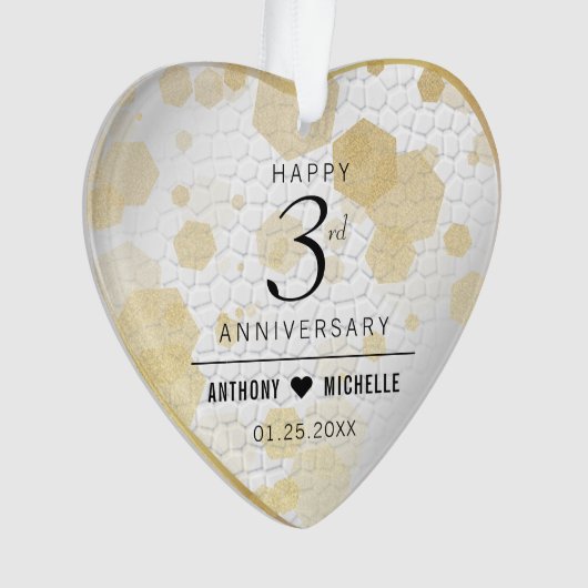 Elegant 3rd Jubileum Ornament (voorkant)