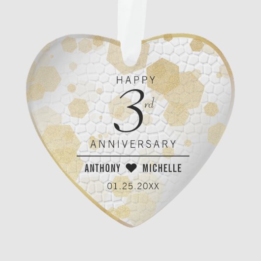 Elegant 3rd Jubileum Ornament (achterkant)