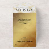 Elegant 3rd Leather Wedding Jubileum All In One Uitnodiging (Buitenkant)