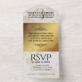 Elegant 3rd Leather Wedding Jubileum All In One Uitnodiging (Binnen)