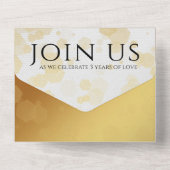 Elegant 3rd Leather Wedding Jubileum All In One Uitnodiging (Achterkant)