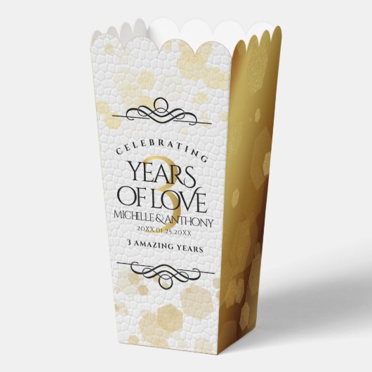 Elegant 3rd Leather Wedding Jubileum Bedankdoosjes (Voorkant)