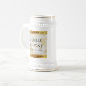 Elegant 3rd Leather Wedding Jubileum Bierpul (Voorkant links)