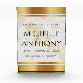 Elegant 3rd Leather Wedding Jubileum Fotoblokken (Voorkant)