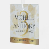 Elegant 3rd Leather Wedding Jubileum Glas Ornament (Voorkant links)