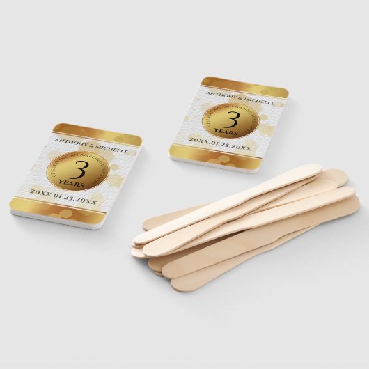 Elegant 3rd Leather Wedding Jubileum Handwaaier (Niet-gemonteerd)