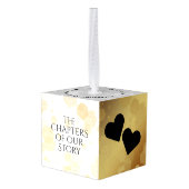 Elegant 3rd Leather Wedding Jubileum Kubus Ornament (Achter hoekig)