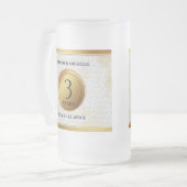 Elegant 3rd Leather Wedding Jubileum Matglas Bierpul (Voorkant links)