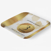 Elegant 3rd Leather Wedding Jubileum Papieren Bordje (Gebogen)