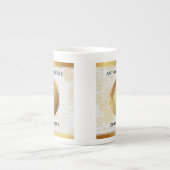 Elegant 3rd Leather Wedding Jubileum Porselein Kop (Voorkant)