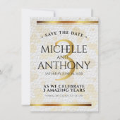 Elegant 3rd Leather Wedding Jubileum Save The Date (Voorkant)