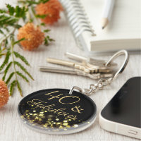 Elegant 40 en Fabulous Black and Gold Glitter