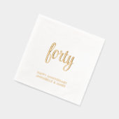 Élégant 40e anniversaire Mariage d'or serviettes à (Gauche)