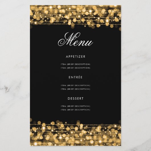 Elegant 40e verjaardag Programma Gold met menu (Achterkant)